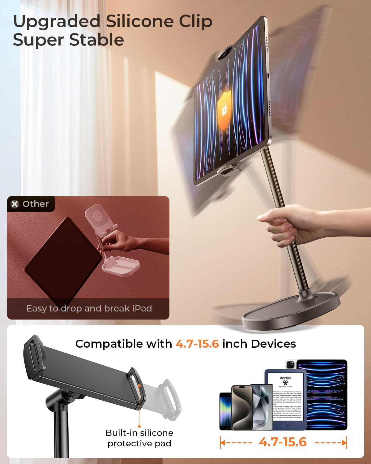 Phone Stand for Desk Angle Height Adjustable Phone Holder iPhone