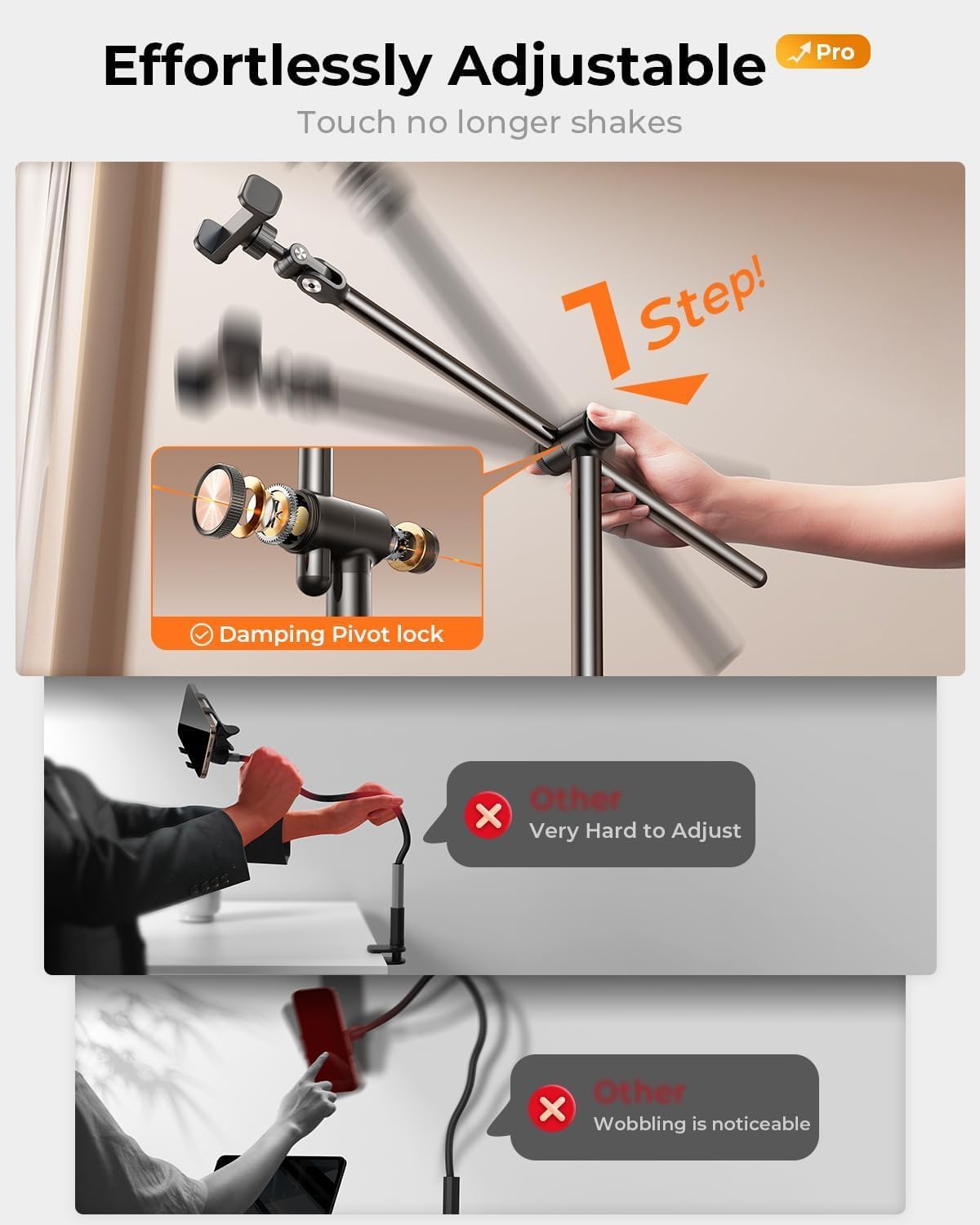 Phone Stand for Desk Angle Height Adjustable Phone Holder iPhone