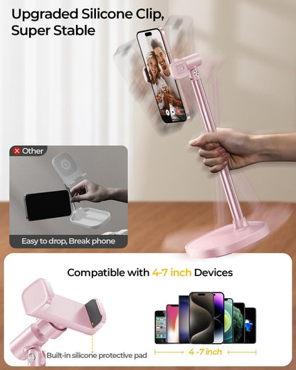 Phone Stand for Desk Angle Height Adjustable Phone Holder iPhone
