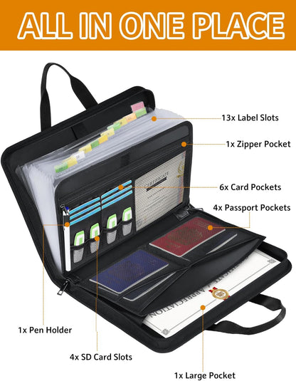 Important Document Organizer Folio Accordion File Organizer