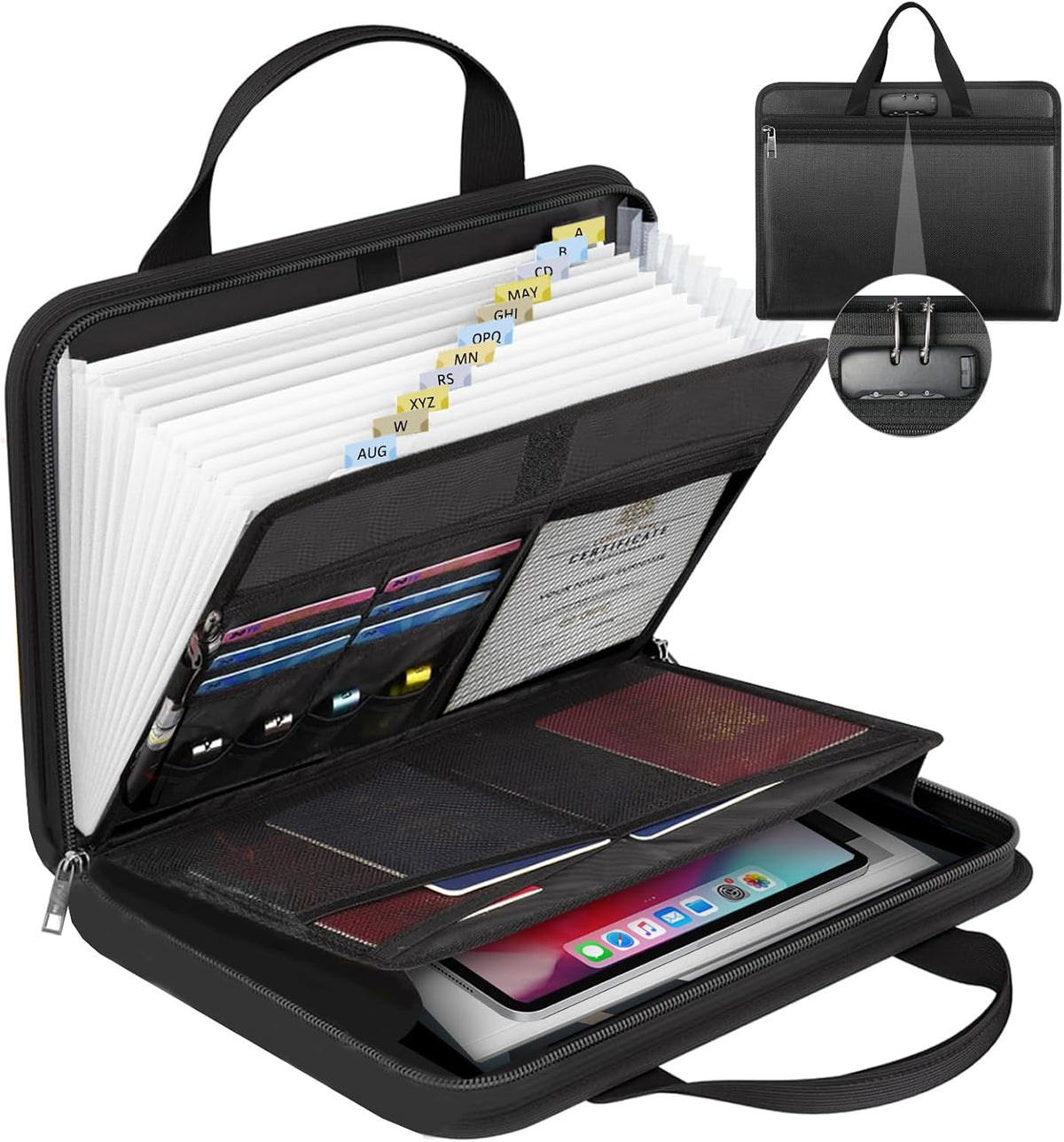 Important Document Organizer Folio Accordion File Organizer
