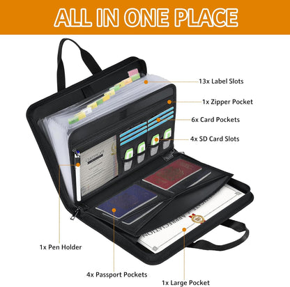 Important Document Organizer Folio Accordion File Organizer