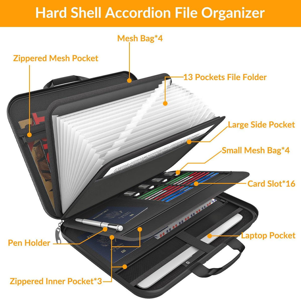 Important Document Organizer Folio Accordion File Organizer
