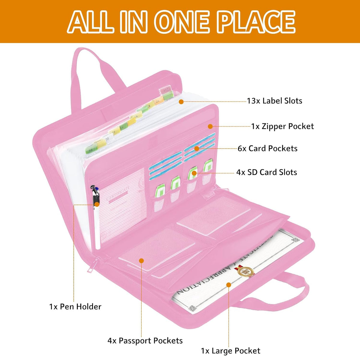 Important Document Organizer Folio Accordion File Organizer