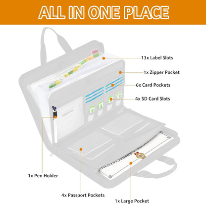 Important Document Organizer Folio Accordion File Organizer