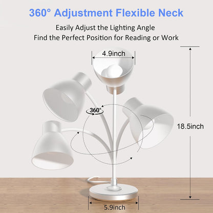 LED Desk Lamp for Home Office with Wireless Charger, Black