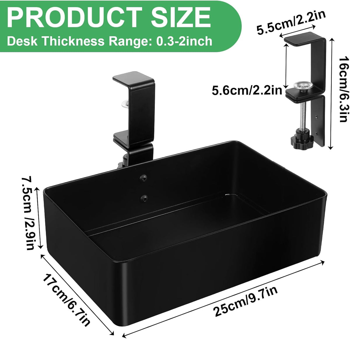 Under Desk Metal Drawer, Under Desk Drawer Organizer, 360° Swivel Hidden Under Desk Storage Drawers Slide out, No Drill Desk Pencil Drawer Organizer Tray for Home Office Storage