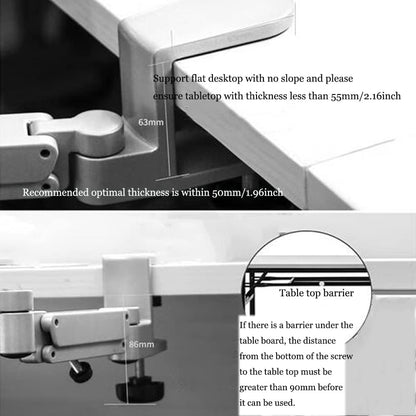 Ergonomic Arm Support for Desk Office Rotating Mouse Arm Rest Mouse Pad Clamp-On Mouse Shelf Desk Hand Rest for Computer Table Arm Support Mouse Pad Tray