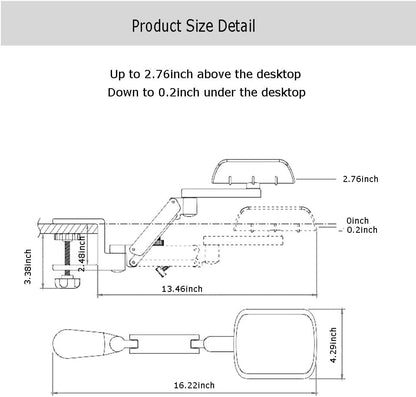 Ergonomic Arm Support for Desk Office Rotating Mouse Arm Rest Mouse Pad Clamp-On Mouse Shelf Desk Hand Rest for Computer Table Arm Support Mouse Pad Tray