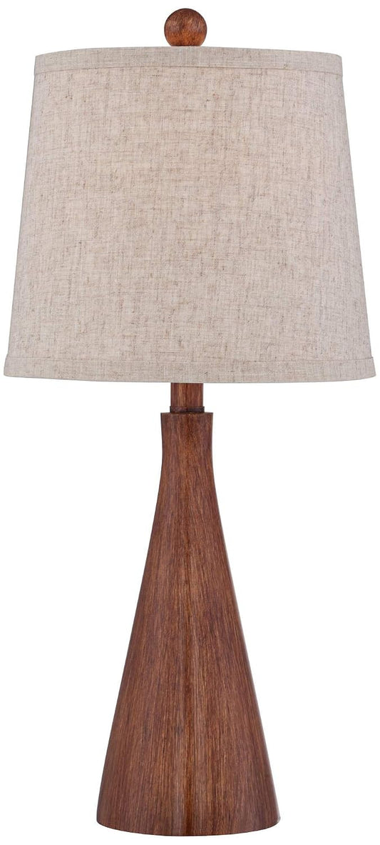 Fraiser 23 1/2" High Table Lamp Tapered Faux Wood Modern Brown