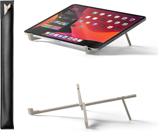 Fold Laptop Stand – Ultra-Slim Foldable & Portable Laptop Stand – Ergonomic & Optimized Viewing Angle – for 13 to 16 Inch MacBooks & Laptops, 10 to 16 Inch iPads & Tablets (Sandstone)
