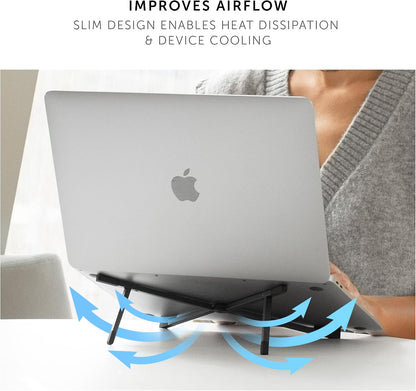 Fold Laptop Stand – Ultra-Slim Foldable & Portable Laptop Stand – Ergonomic & Optimized Viewing Angle – for 13 to 16 Inch MacBooks & Laptops, 10 to 16 Inch iPads & Tablets (Sandstone)
