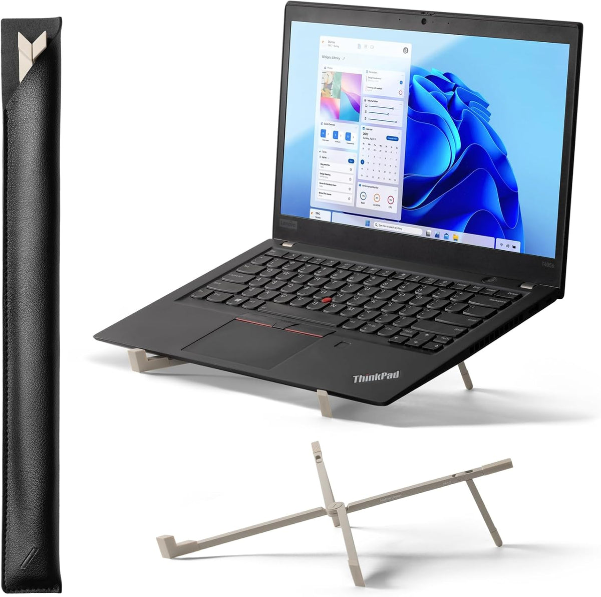 Fold Laptop Stand – Ultra-Slim Foldable & Portable Laptop Stand – Ergonomic & Optimized Viewing Angle – for 13 to 16 Inch MacBooks & Laptops, 10 to 16 Inch iPads & Tablets (Sandstone)