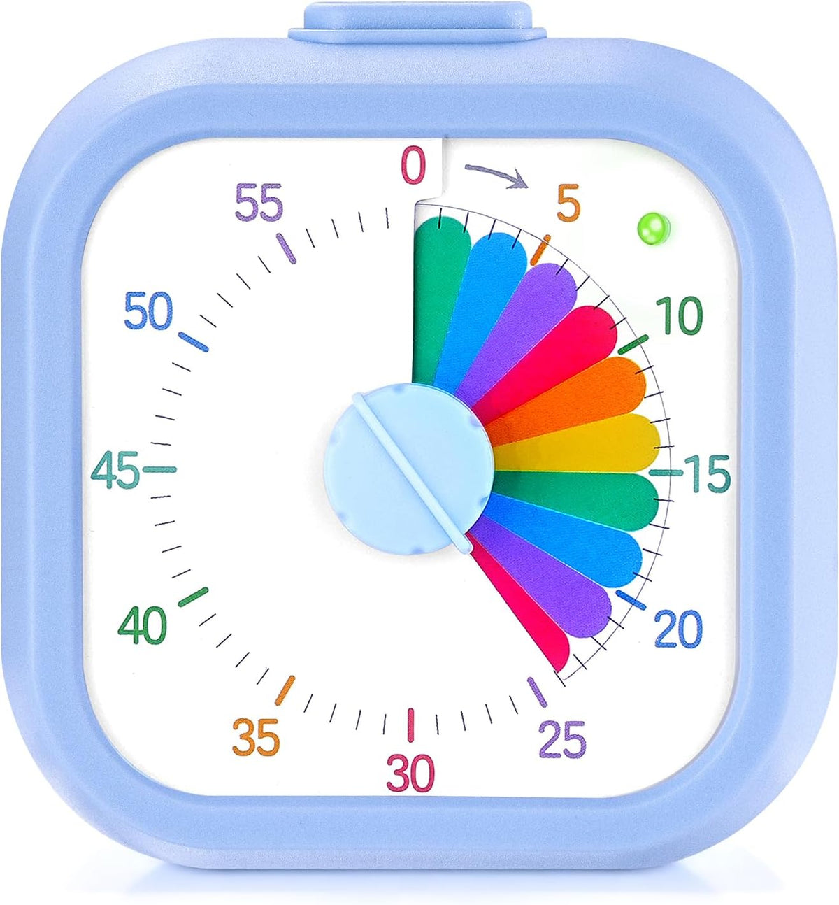 Visual Timer for Kids, 60 Minute Time Digital Pomodoro Timer Countdown with Silent Pause Function for Classroom Kitchen Study Cooking Meetings ADHD Rainbow Pattern(Blue)
