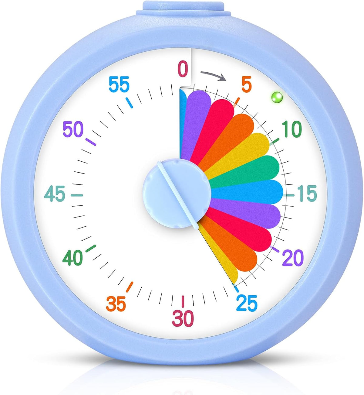 Visual Timer for Kids, 60 Minute Time Digital Pomodoro Timer Countdown with Silent Pause Function for Classroom Kitchen Study Cooking Meetings ADHD Rainbow Pattern(Blue)