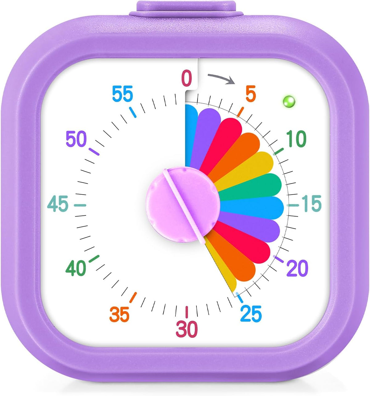Visual Timer for Kids, 60 Minute Time Digital Pomodoro Timer Countdown with Silent Pause Function for Classroom Kitchen Study Cooking Meetings ADHD Rainbow Pattern(Blue)