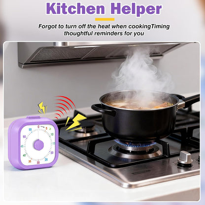 Visual Timer for Kids, 60 Minute Time Digital Pomodoro Timer Countdown with Silent Pause Function for Classroom Kitchen Study Cooking Meetings ADHD Rainbow Pattern(Blue)