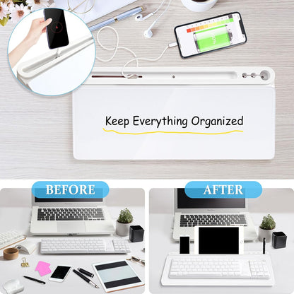 Glass Desk Whiteboard Small Dry Erase Board, White
