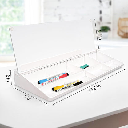 Glass Desk Whiteboard Small Dry Erase Board, White