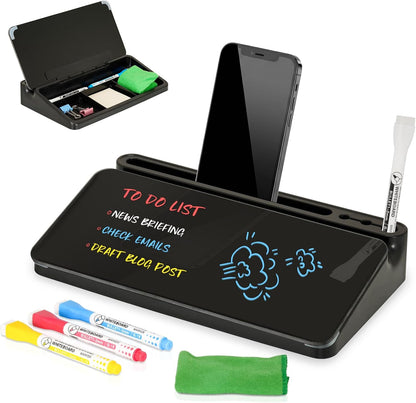 Glass Desk Whiteboard Small Dry Erase Board, White
