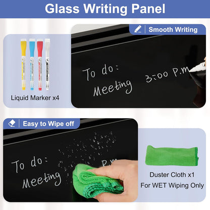 Glass Desk Whiteboard Small Dry Erase Board, White