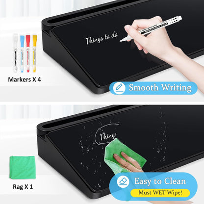 Glass Desk Whiteboard Small Dry Erase Board, White