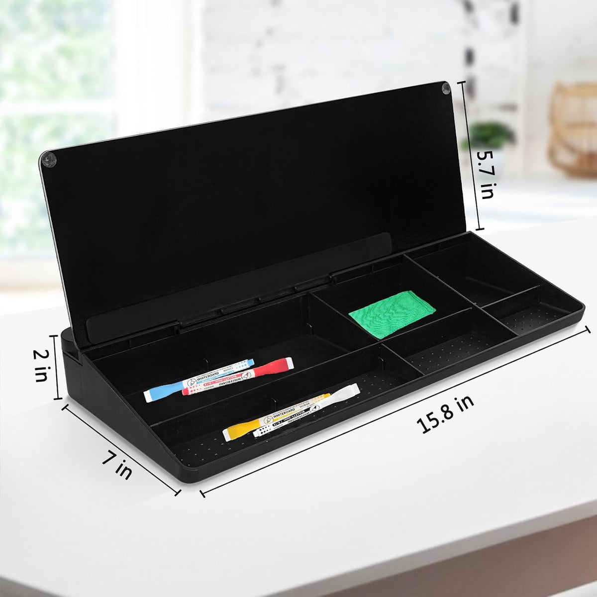 Glass Desk Whiteboard Small Dry Erase Board, White