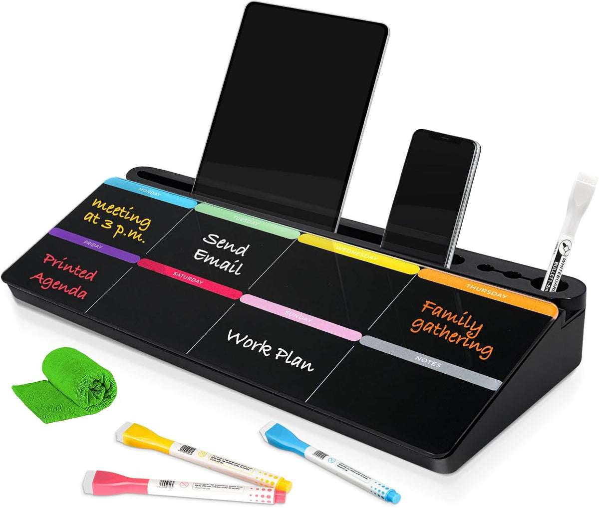 Glass Desk Whiteboard Small Dry Erase Board, White