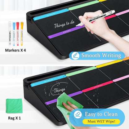Glass Desk Whiteboard Small Dry Erase Board, White