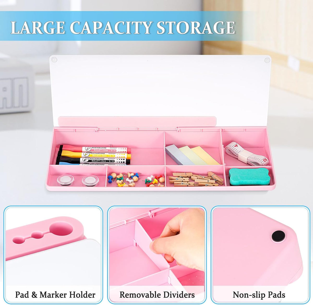 Glass Desk Whiteboard Small Dry Erase Board, White