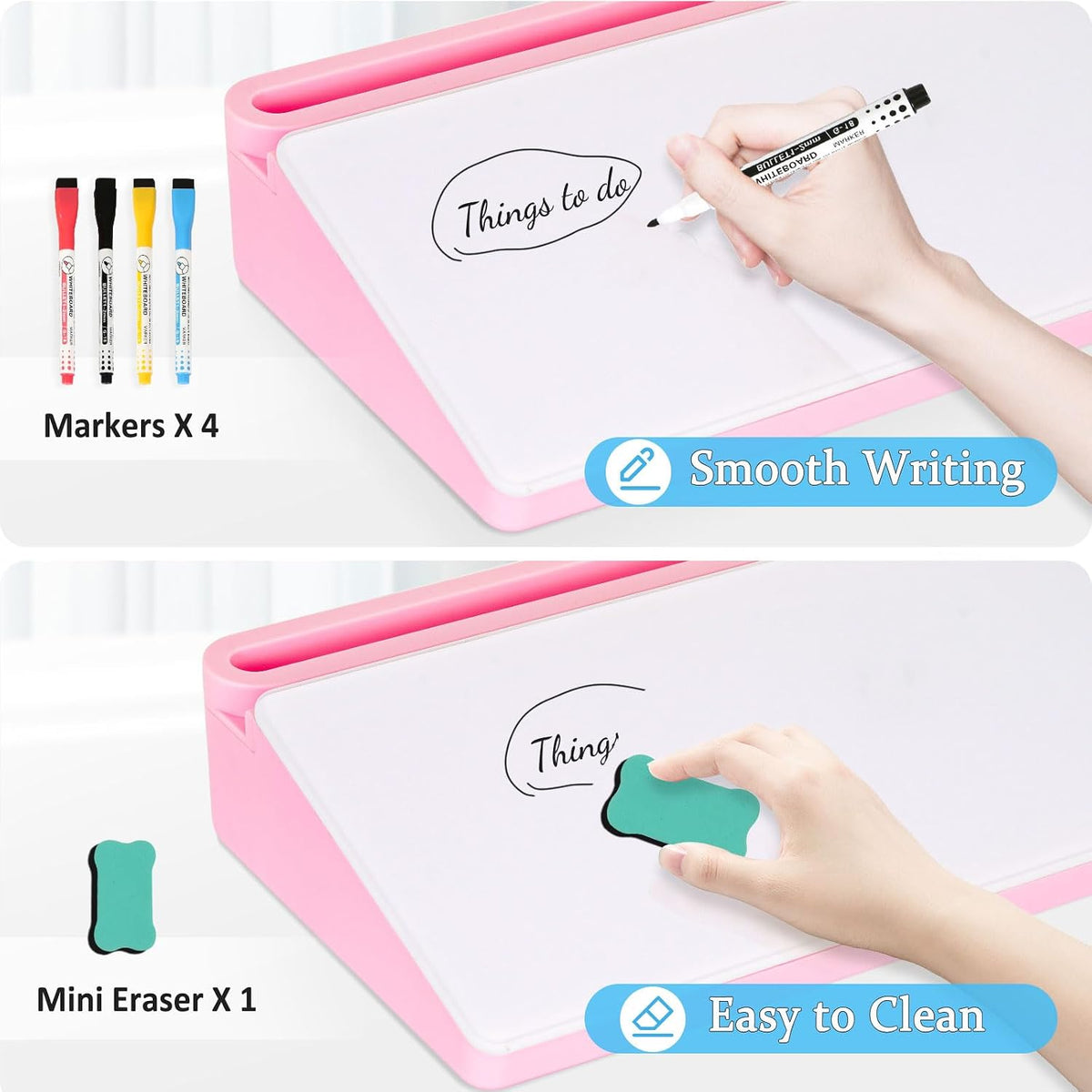 Glass Desk Whiteboard Small Dry Erase Board, White