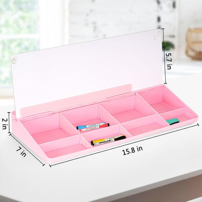 Glass Desk Whiteboard Small Dry Erase Board, White