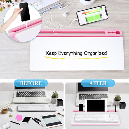 Glass Desk Whiteboard Small Dry Erase Board, White