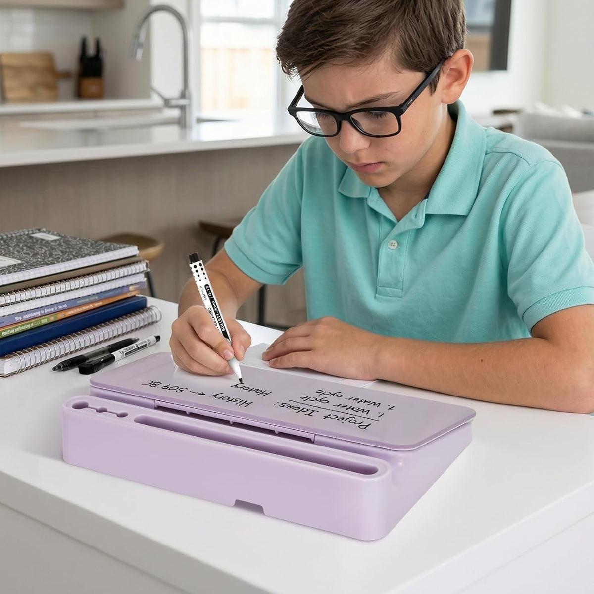 Glass Desk Whiteboard Small Dry Erase Board, White