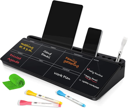Glass Desk Whiteboard Small Dry Erase Board, White