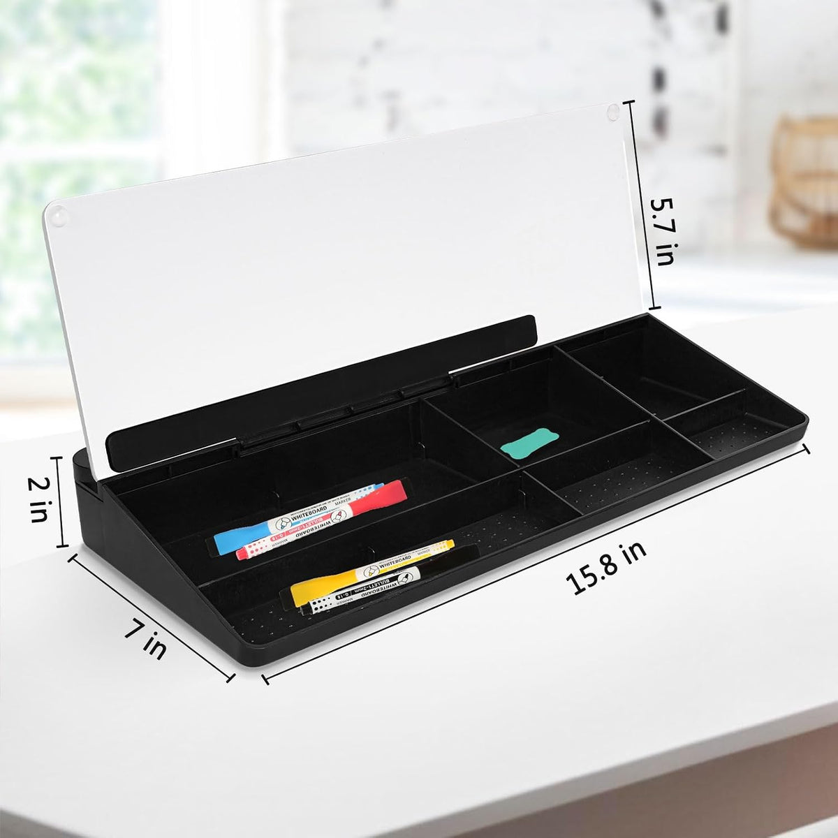 Glass Desk Whiteboard Small Dry Erase Board, White