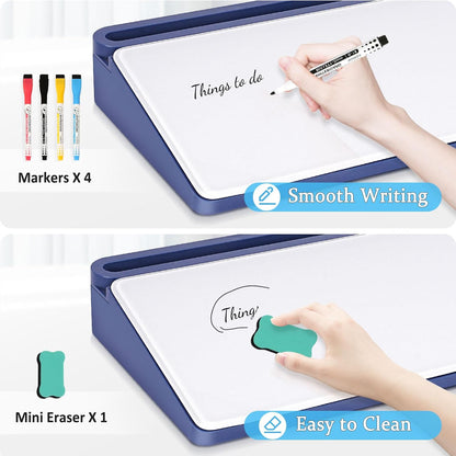 Glass Desk Whiteboard Small Dry Erase Board, White