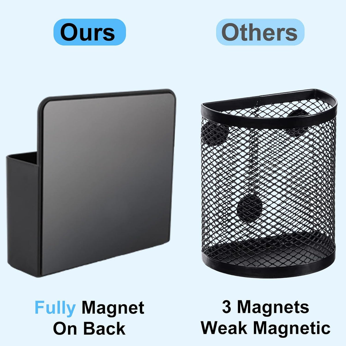 Magnetic Pen Holder,2 Pack Magnetic Dry Erase Marker Holder with Generous Compartments,Strong Magnet Storage Marker Pen Pencil Organizer for Refrigerator,Whiteboard,Locker Accessories
