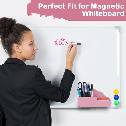 Magnetic Pen Holder,2 Pack Magnetic Dry Erase Marker Holder with Generous Compartments,Strong Magnet Storage Marker Pen Pencil Organizer for Refrigerator,Whiteboard,Locker Accessories