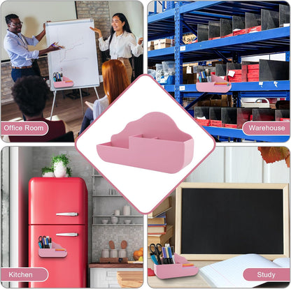 Magnetic Pen Holder,2 Pack Magnetic Dry Erase Marker Holder with Generous Compartments,Strong Magnet Storage Marker Pen Pencil Organizer for Refrigerator,Whiteboard,Locker Accessories