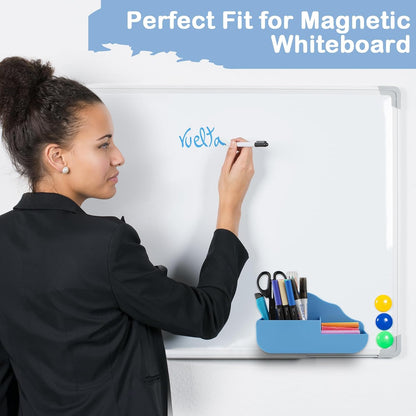 Magnetic Pen Holder,2 Pack Magnetic Dry Erase Marker Holder with Generous Compartments,Strong Magnet Storage Marker Pen Pencil Organizer for Refrigerator,Whiteboard,Locker Accessories