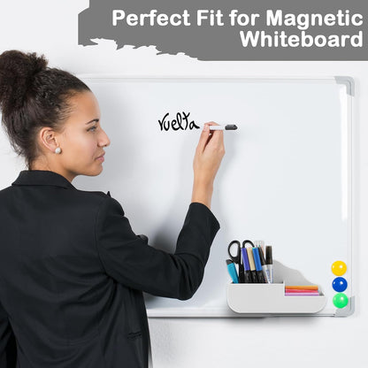 Magnetic Pen Holder,2 Pack Magnetic Dry Erase Marker Holder with Generous Compartments,Strong Magnet Storage Marker Pen Pencil Organizer for Refrigerator,Whiteboard,Locker Accessories
