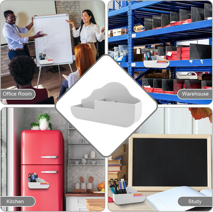 Magnetic Pen Holder,2 Pack Magnetic Dry Erase Marker Holder with Generous Compartments,Strong Magnet Storage Marker Pen Pencil Organizer for Refrigerator,Whiteboard,Locker Accessories