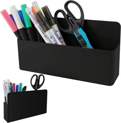 Magnetic Pen Holder,2 Pack Magnetic Dry Erase Marker Holder with Generous Compartments,Strong Magnet Storage Marker Pen Pencil Organizer for Refrigerator,Whiteboard,Locker Accessories