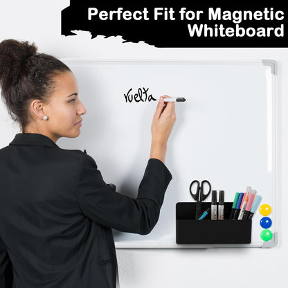 Magnetic Pen Holder,2 Pack Magnetic Dry Erase Marker Holder with Generous Compartments,Strong Magnet Storage Marker Pen Pencil Organizer for Refrigerator,Whiteboard,Locker Accessories