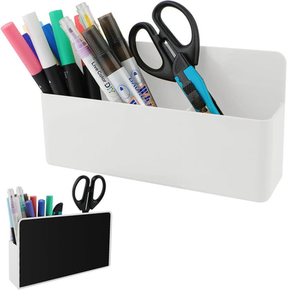 Magnetic Pen Holder,2 Pack Magnetic Dry Erase Marker Holder with Generous Compartments,Strong Magnet Storage Marker Pen Pencil Organizer for Refrigerator,Whiteboard,Locker Accessories