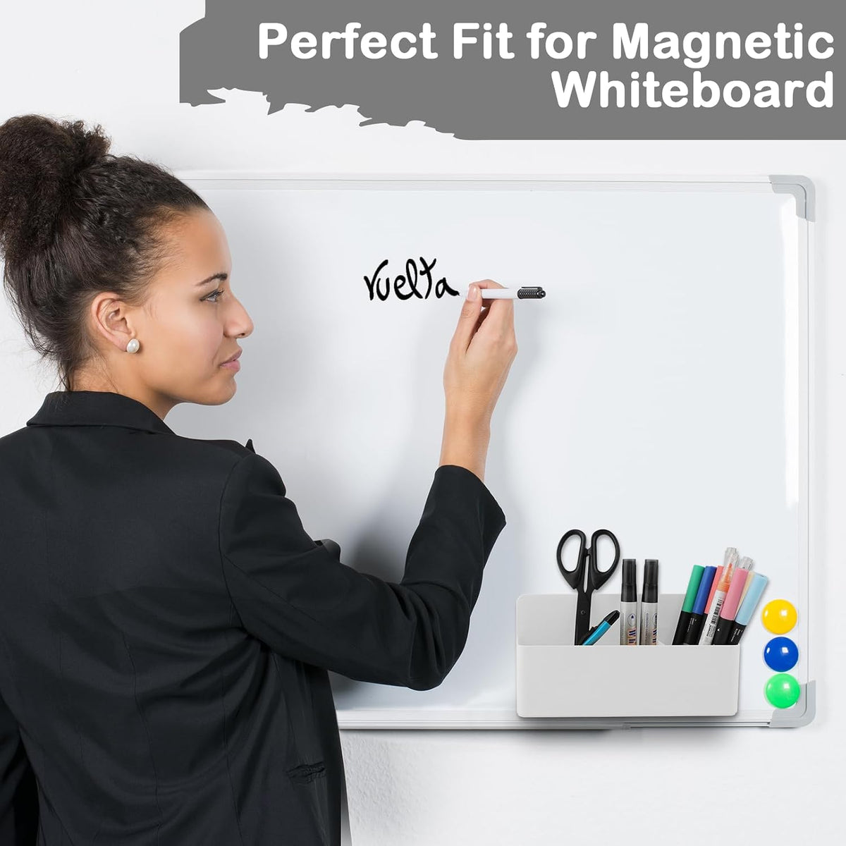 Magnetic Pen Holder,2 Pack Magnetic Dry Erase Marker Holder with Generous Compartments,Strong Magnet Storage Marker Pen Pencil Organizer for Refrigerator,Whiteboard,Locker Accessories