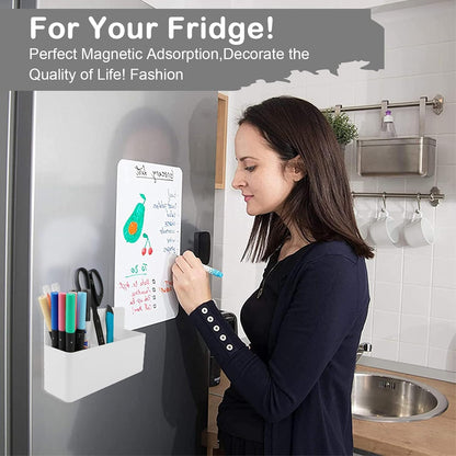 Magnetic Pen Holder,2 Pack Magnetic Dry Erase Marker Holder with Generous Compartments,Strong Magnet Storage Marker Pen Pencil Organizer for Refrigerator,Whiteboard,Locker Accessories