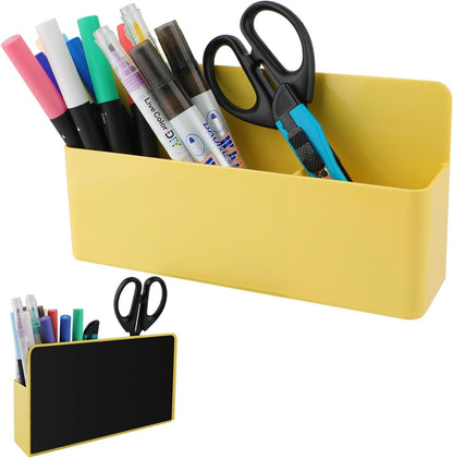 Magnetic Pen Holder,2 Pack Magnetic Dry Erase Marker Holder with Generous Compartments,Strong Magnet Storage Marker Pen Pencil Organizer for Refrigerator,Whiteboard,Locker Accessories
