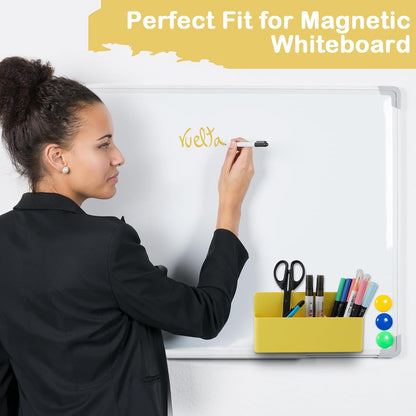 Magnetic Pen Holder,2 Pack Magnetic Dry Erase Marker Holder with Generous Compartments,Strong Magnet Storage Marker Pen Pencil Organizer for Refrigerator,Whiteboard,Locker Accessories